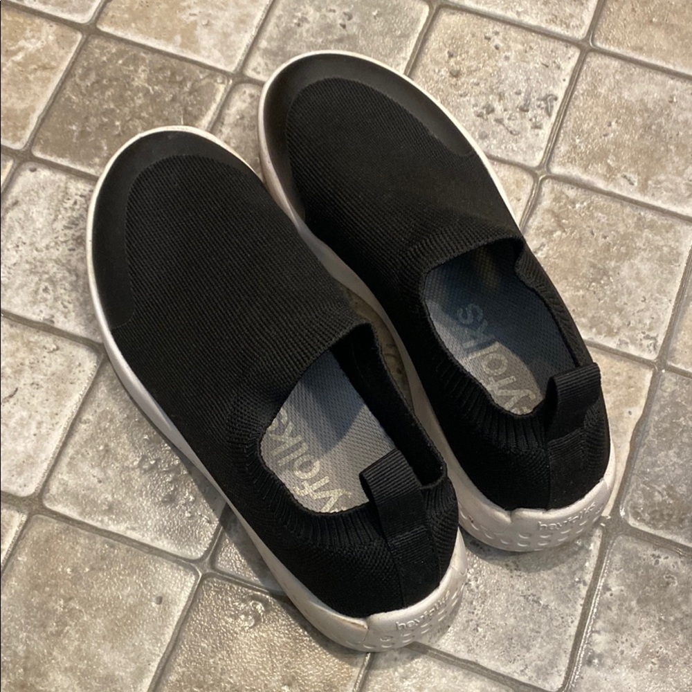 HeyFolks Black Slip-On Shoes